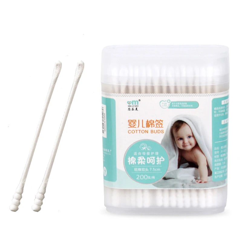 1 Box Sterile Baby Cotton Swabs Double Ended Spiral
