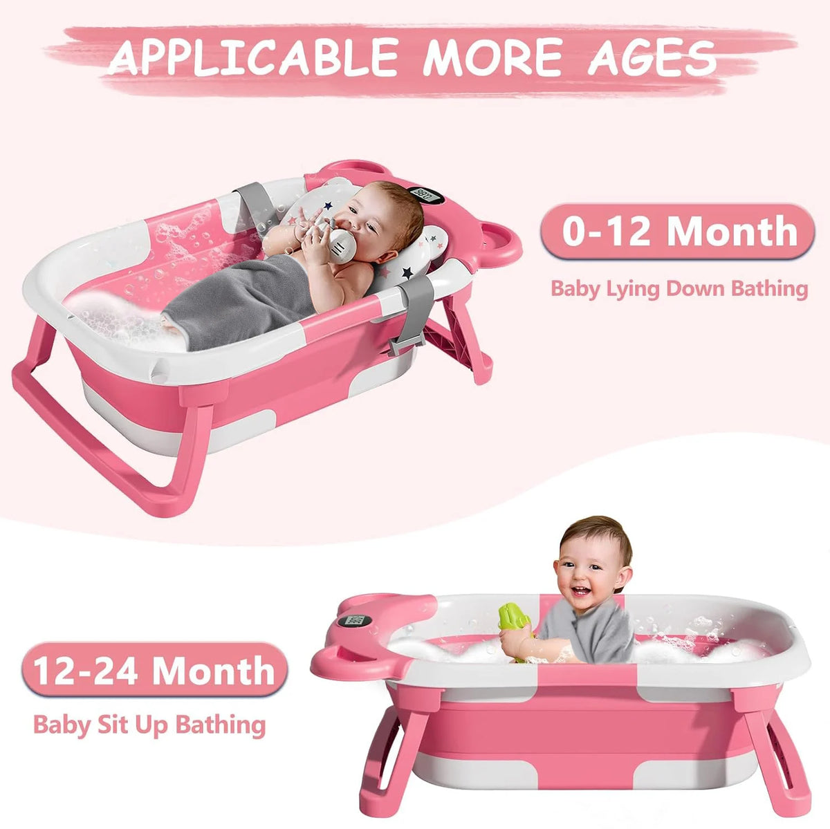 Newborn Collapsible Baby Bathtub Portable Travel Tub
