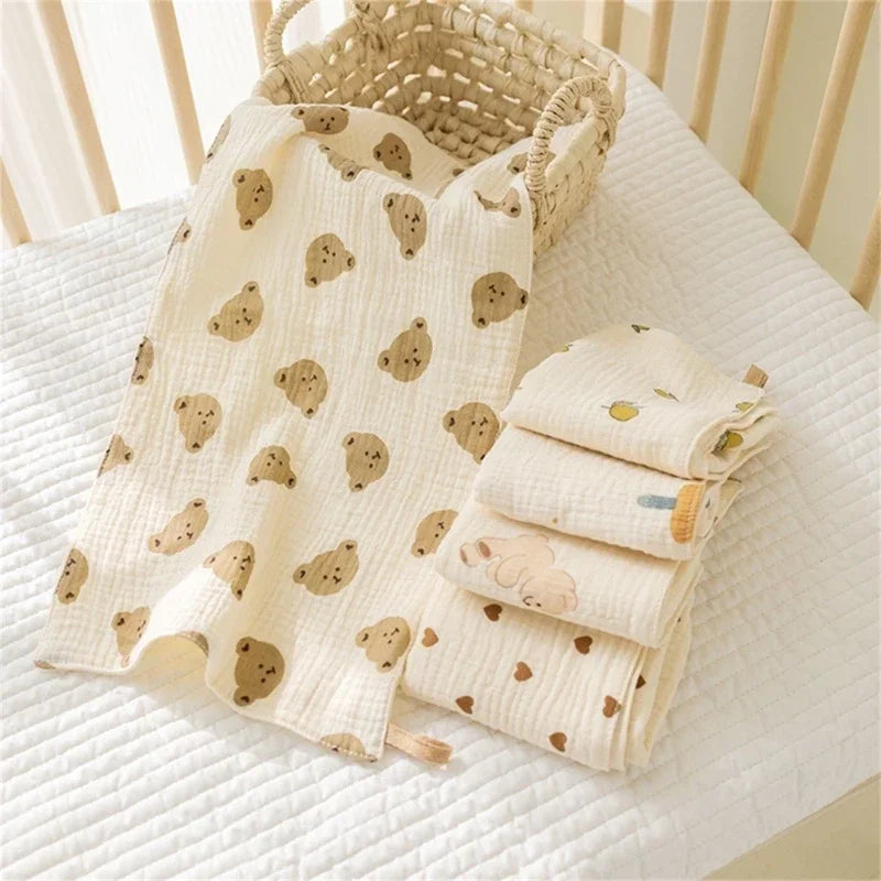Cotton Muslin Baby Face Towels Long Burp Cloth Newborn - lifestyle in-use