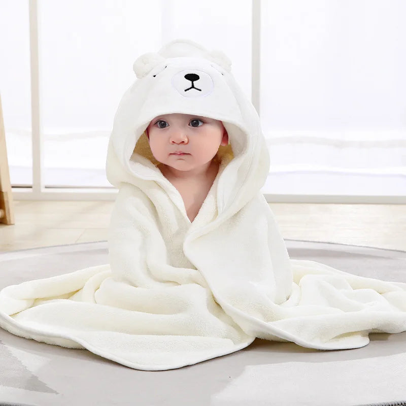 Cartoon Animal Baby Bath Towels Soft Newborn Hooded