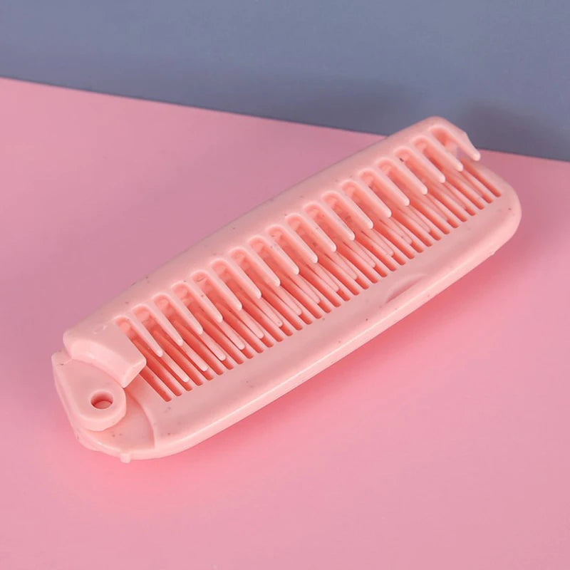 1Pc Portable Travel Hair Comb Brush Foldable Massage - set overview