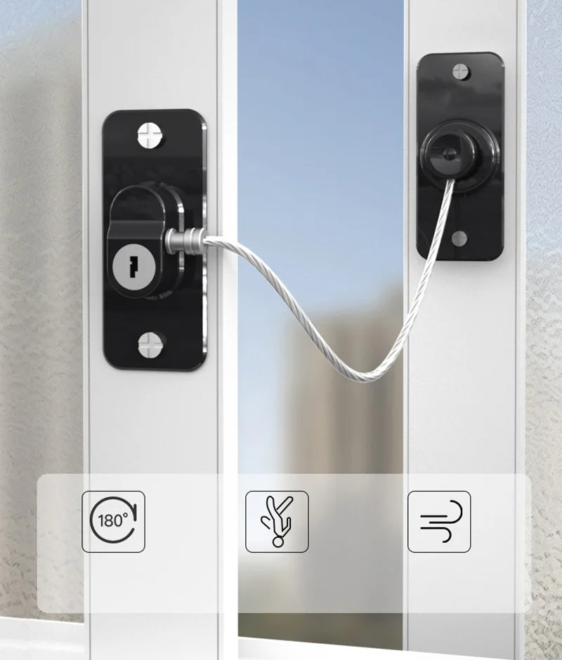 Children Safety Windows Lock Multi-Functional Anti-Fall - material close-up