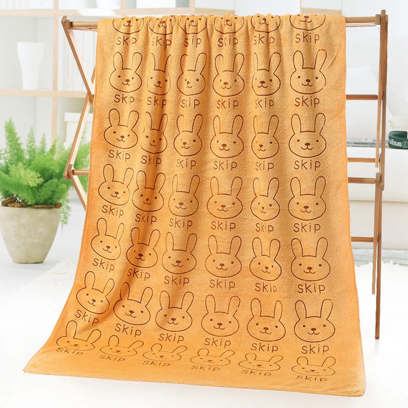 Cartoon print Baby Towel Cute Superfine Fiber Kid Bath, 100 CM - detail view
