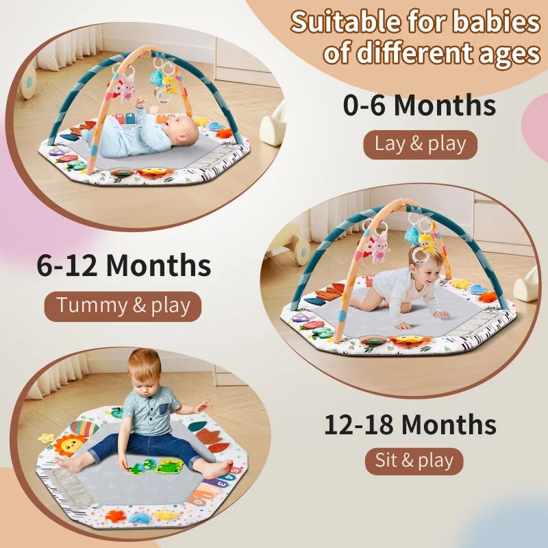 Large Baby Play Gym Mat Sensory Toys 0-18 Months Tummy - packaging view