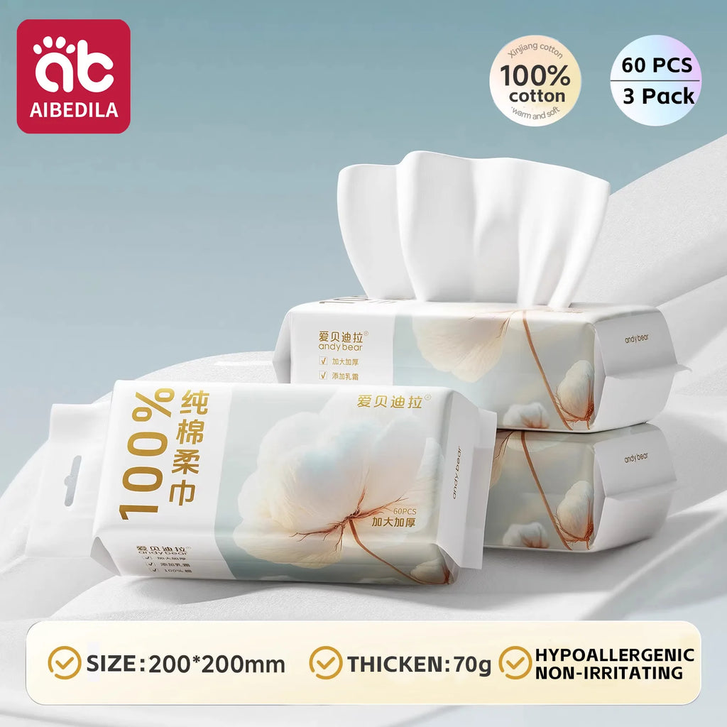 100% Cotton Dry Wipes Sensitive+ Newborn Baby Wipes