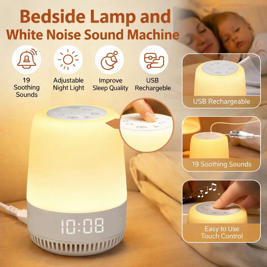 White Noise Machine for Sleeping with Night Light - lifestyle in-use