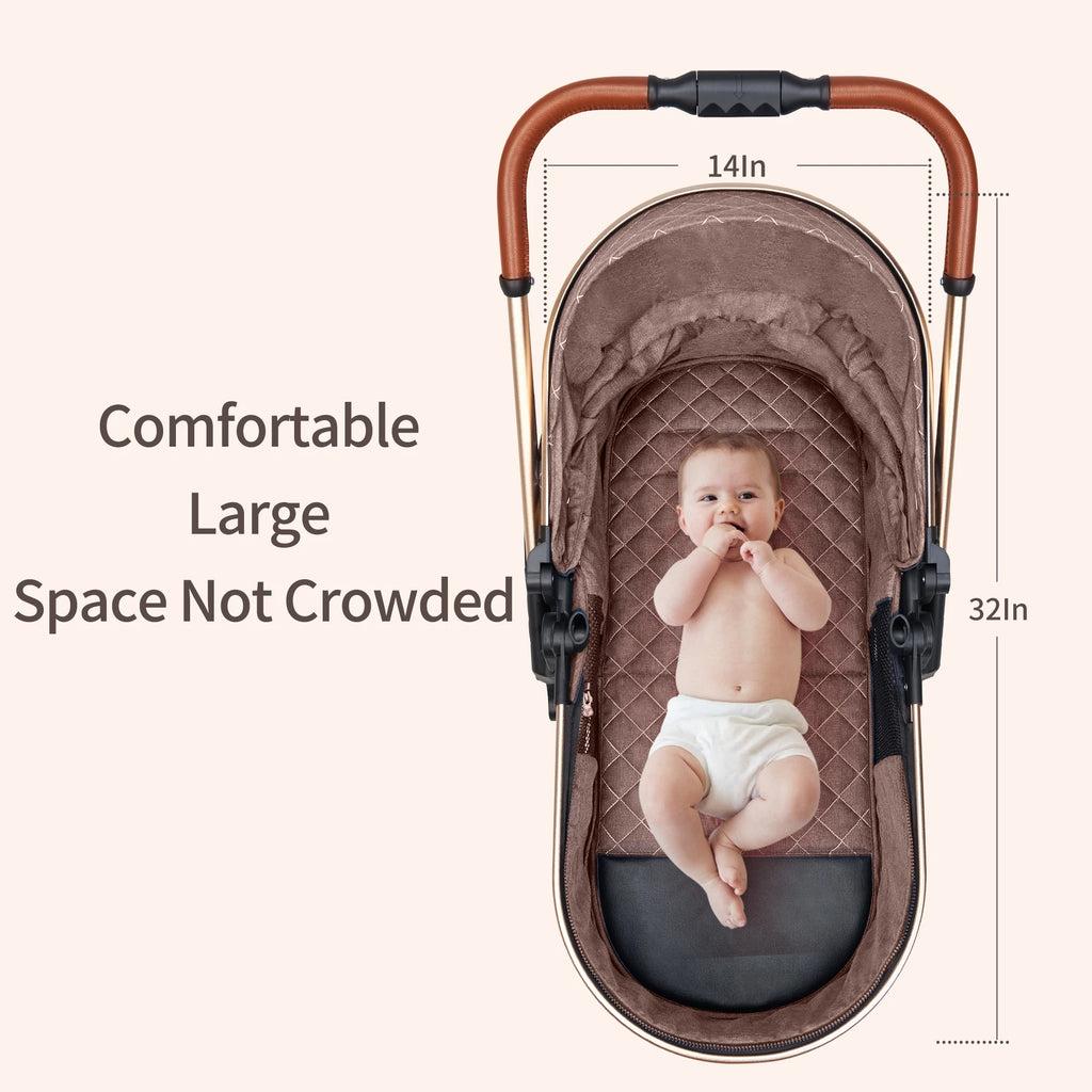 Vista Luxury Convertible Stroller 3-in-1 High Landscape - top-down view