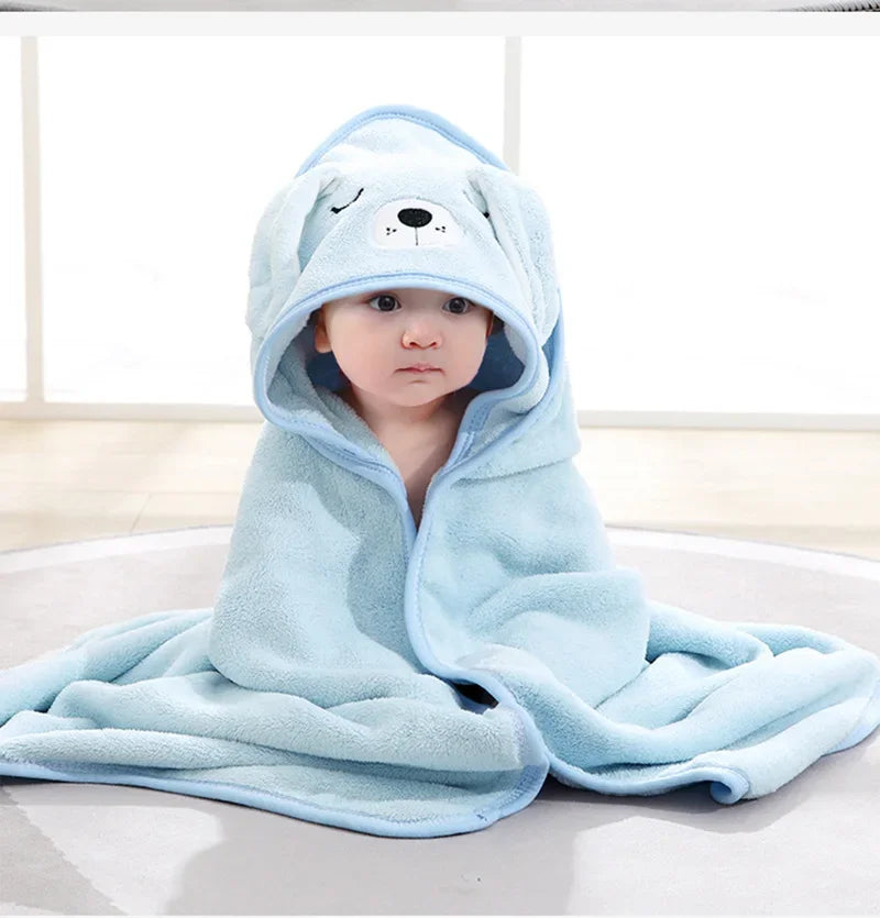 Cartoon Animal Baby Bath Towels Soft Newborn Hooded