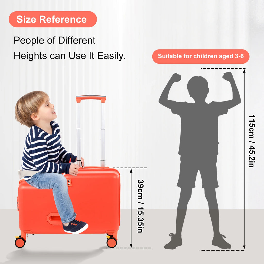Kids Ride Suitcase Childrens Travel Suitcase 20 Inch