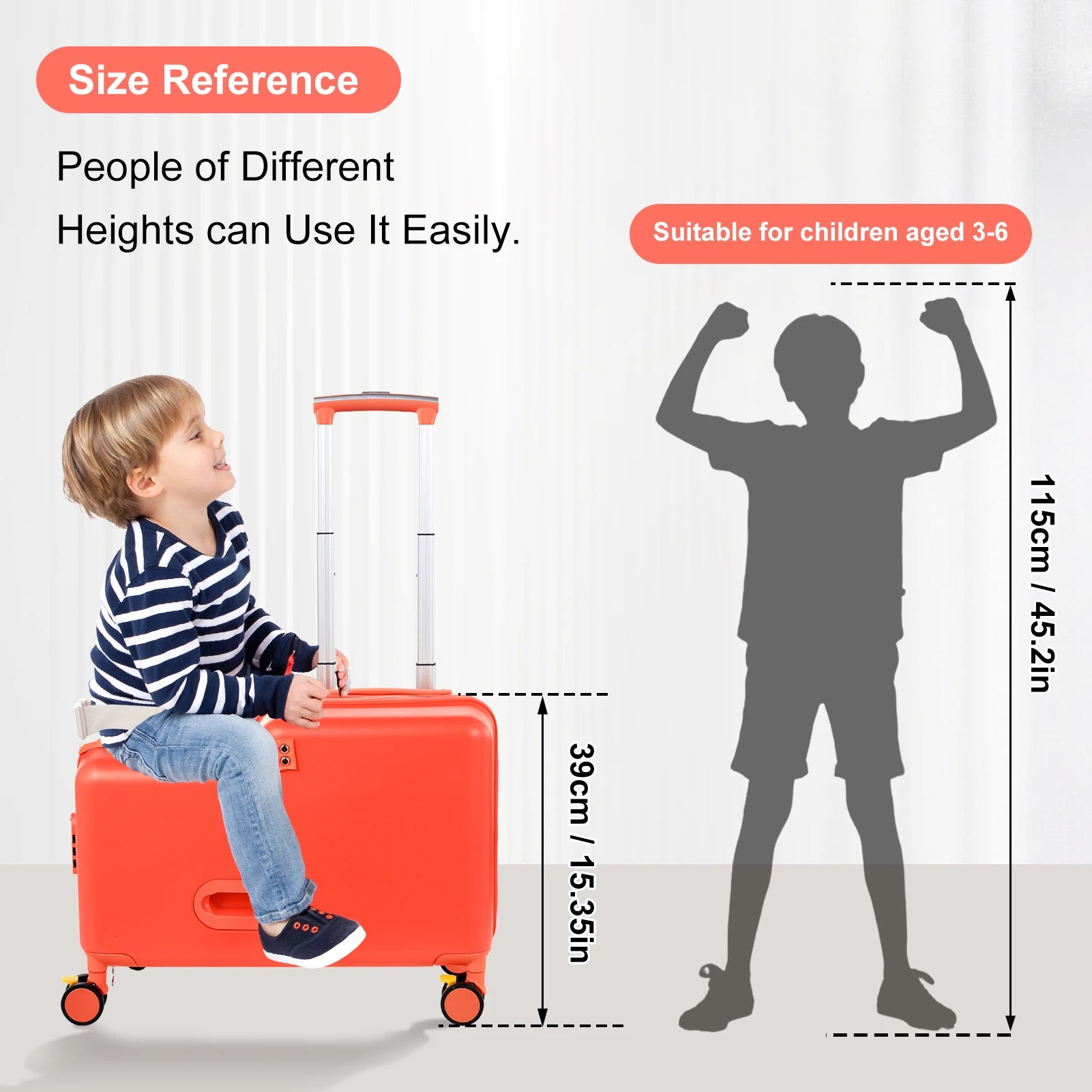 Kids Ride Suitcase Childrens Travel Suitcase 20 Inch