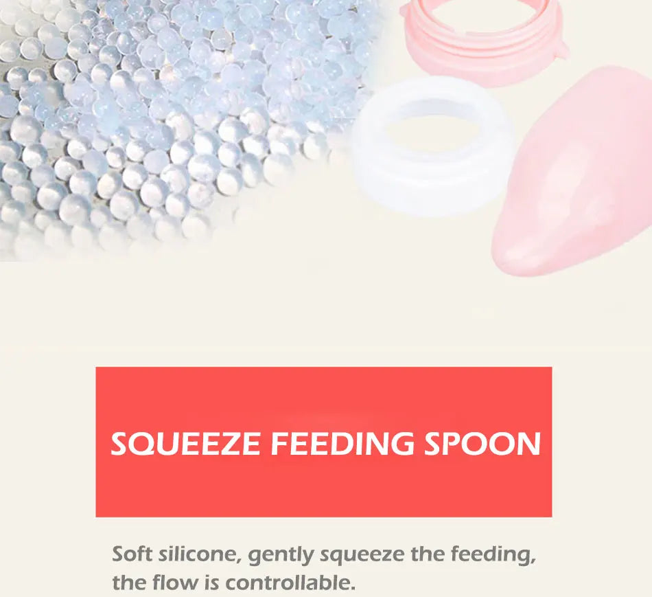 Baby Feeding Bottle Dolphin Silicone Rice Cereal Spoon - top-down view