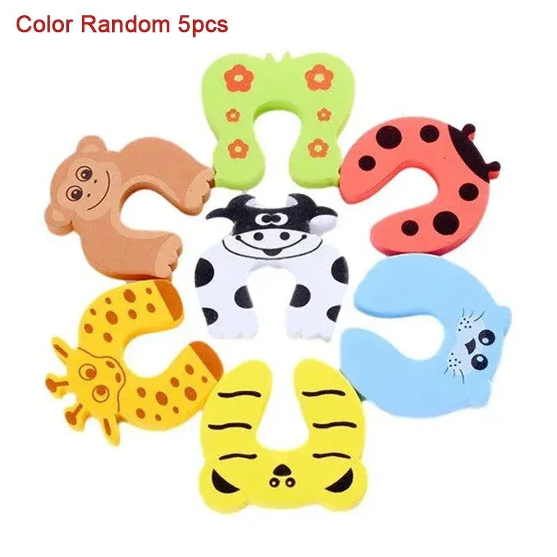 1 2 5 7PCS Child Safety Cartoon Pattern Protection Lock