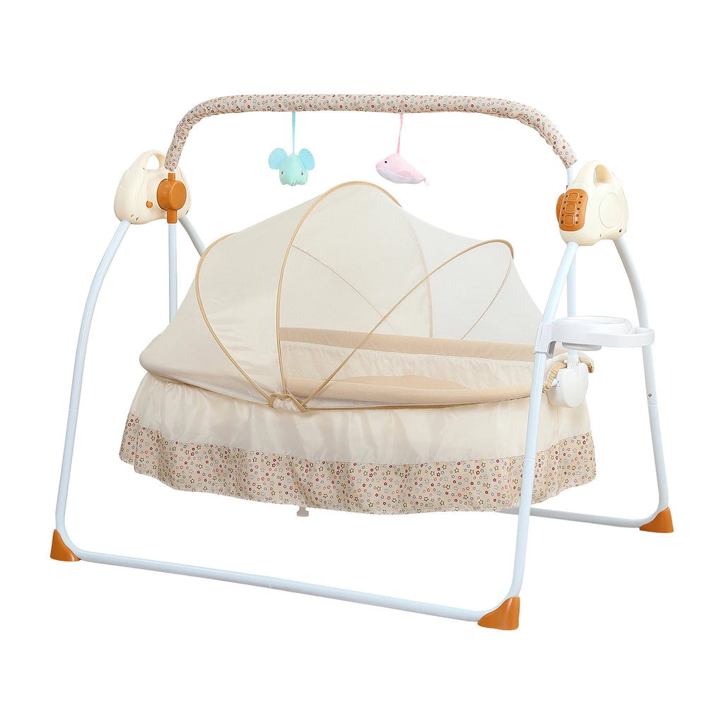 Electric Cradle Foldable Electric Baby Cradle w/ Music Dual Control