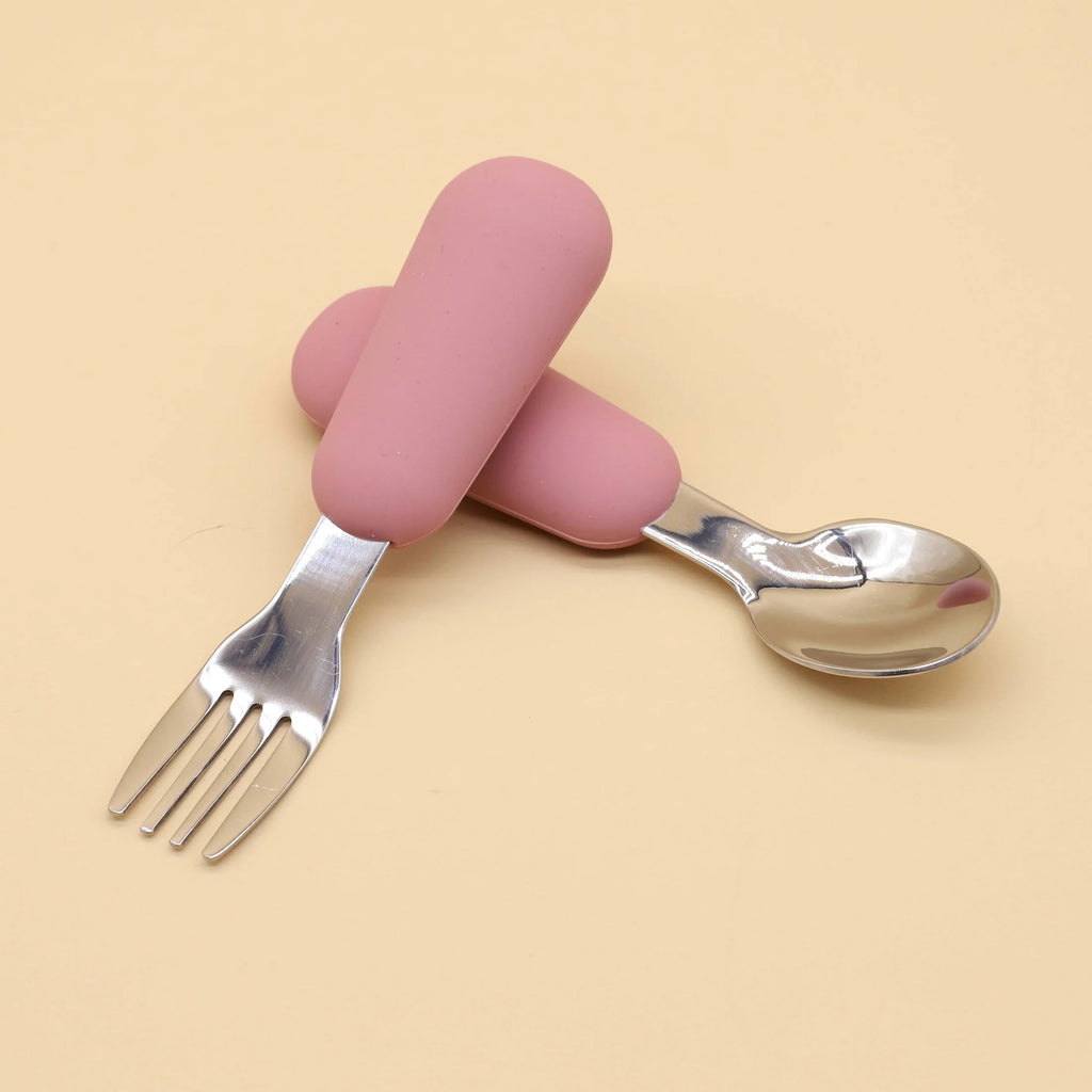 Silicone stainless steel spoon fork food grade 304