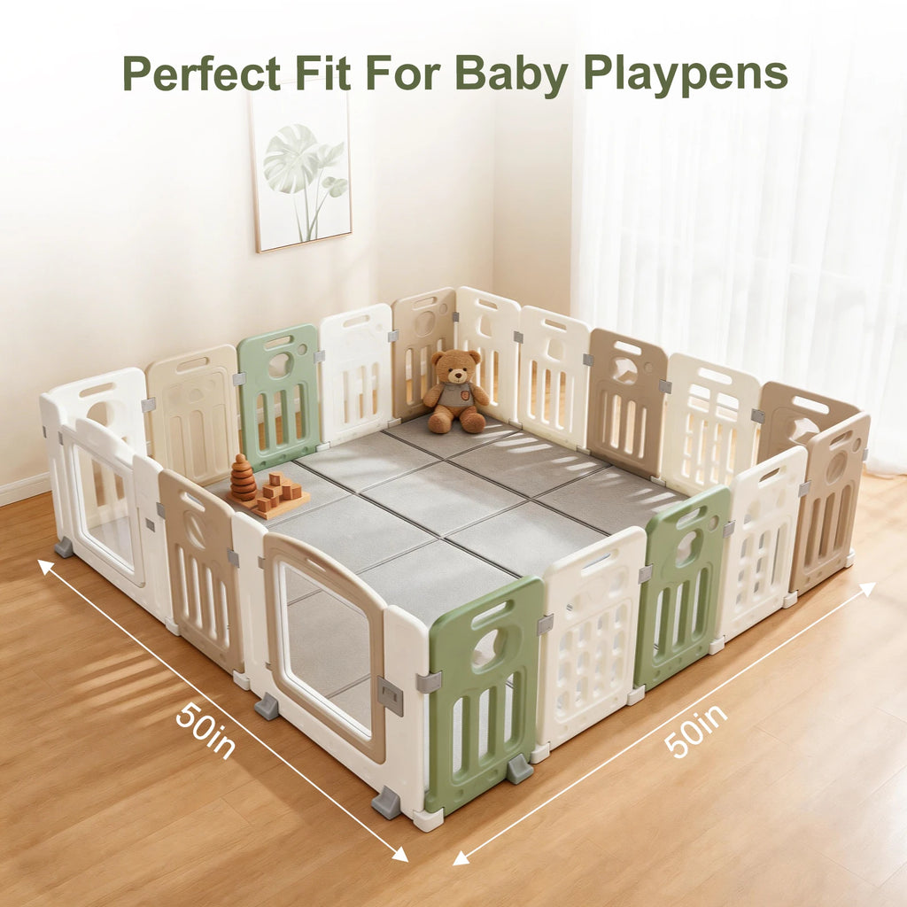 Goyuu Foldable Baby Play Mat for Floor, 50x50 Inch - top-down view