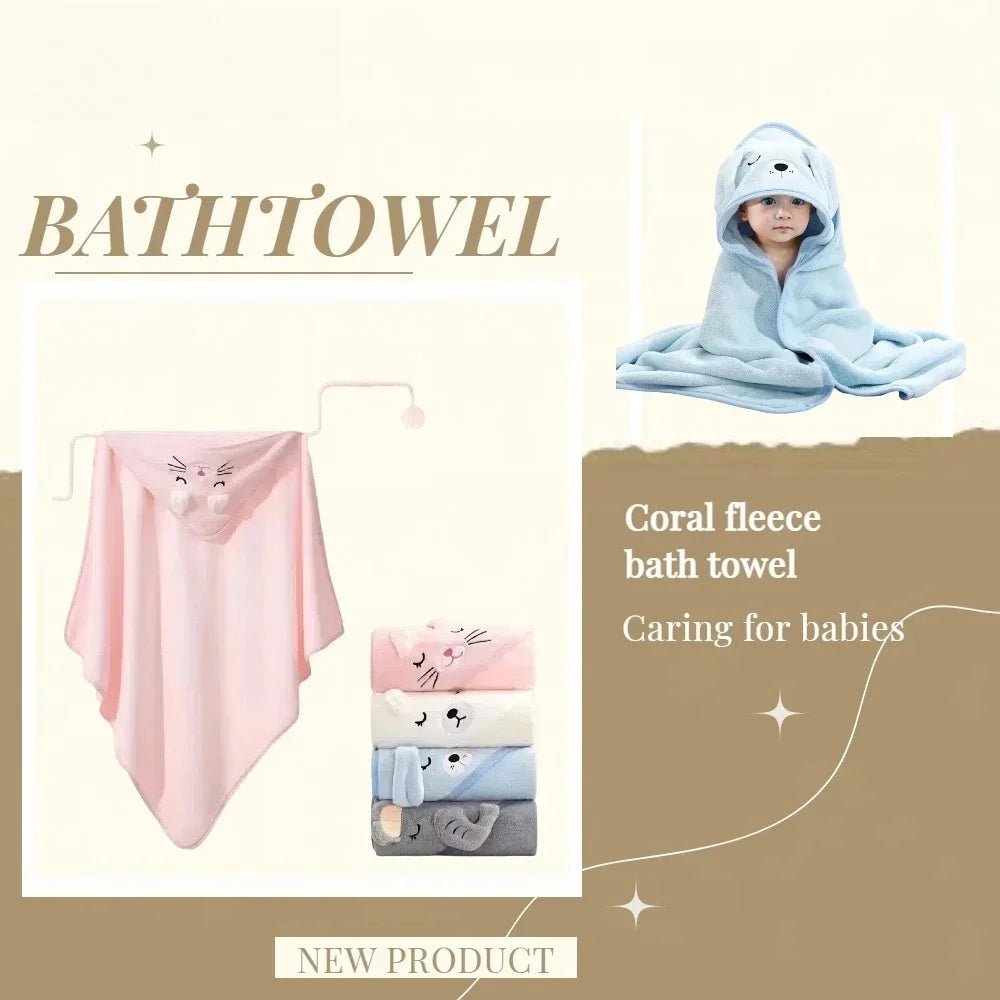 Hot Selling New Animal Hooded Baby Bath Towel Soft Cap - packaging view