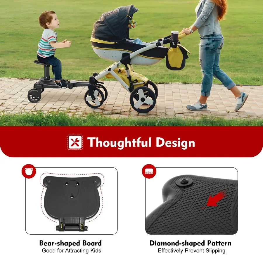 Upgraded 2-in-1 Stroller Buggy Board