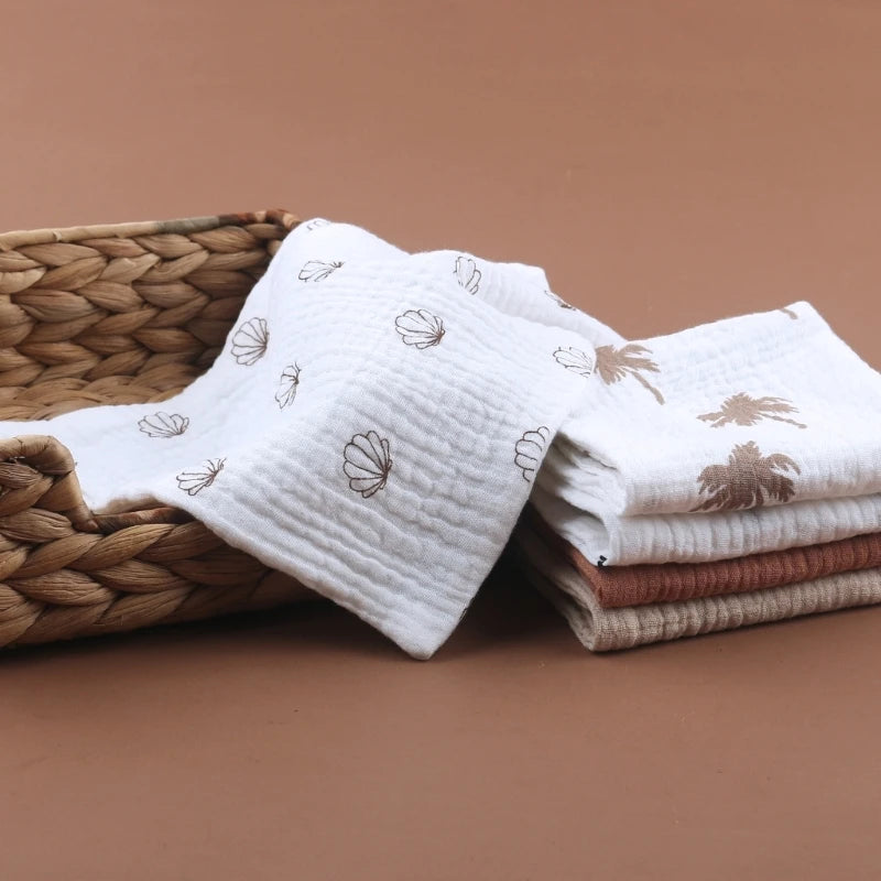 5PCS Soft Absorbent Gauze Cotton Baby Towels Wipe Face