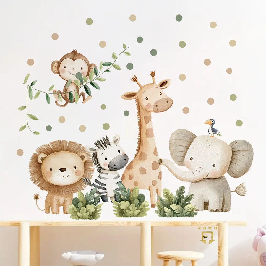 Cute Forest Animals Wall Stickers Kids Rooms Children