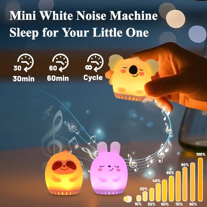 Mini Cute Rabbit White Noise Machine LED Night Light 20 - size reference