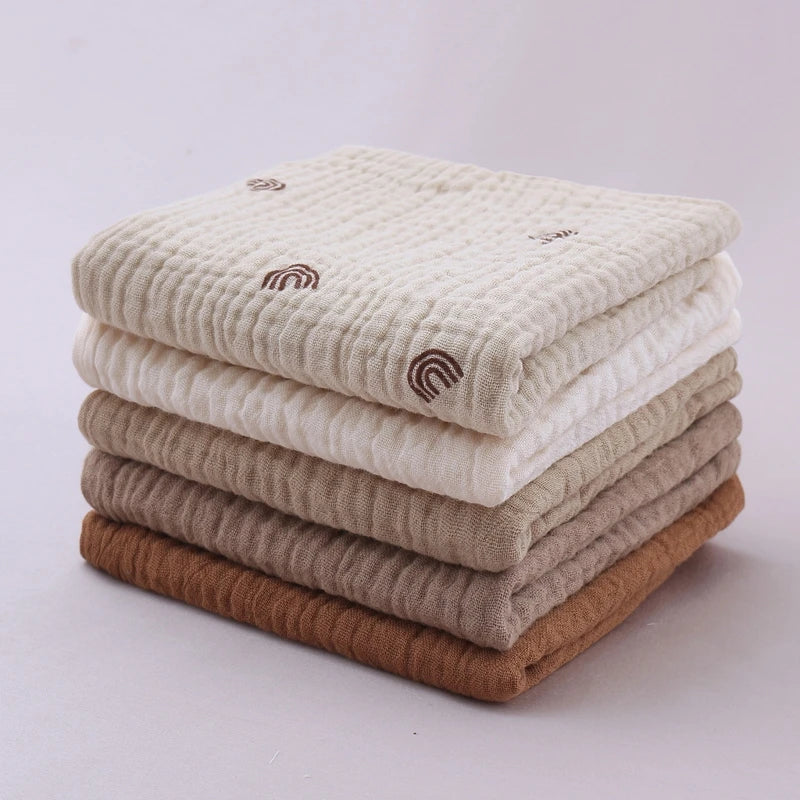 5pcs Set Square Cotton Baby Face Towel Handkerchief - size reference
