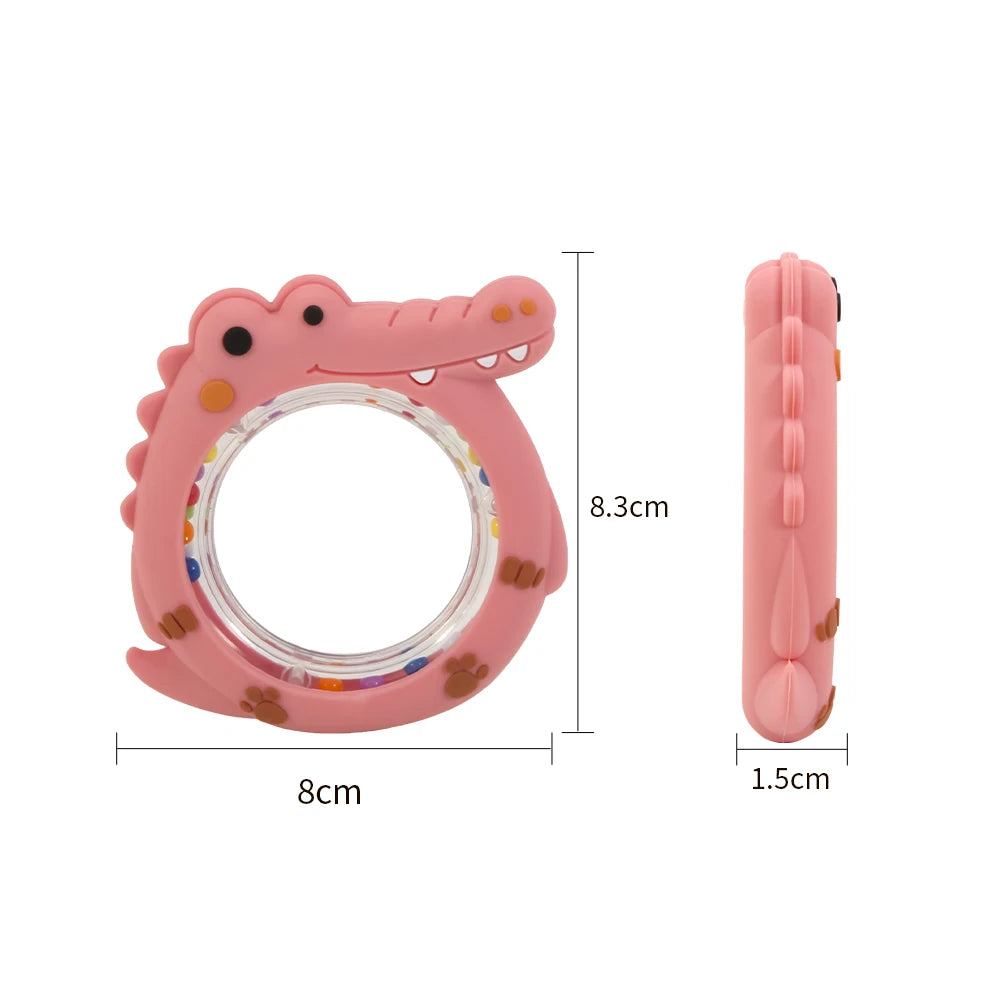 4 Pack Crocodile Baby Teething Rattle Toy BPA Free