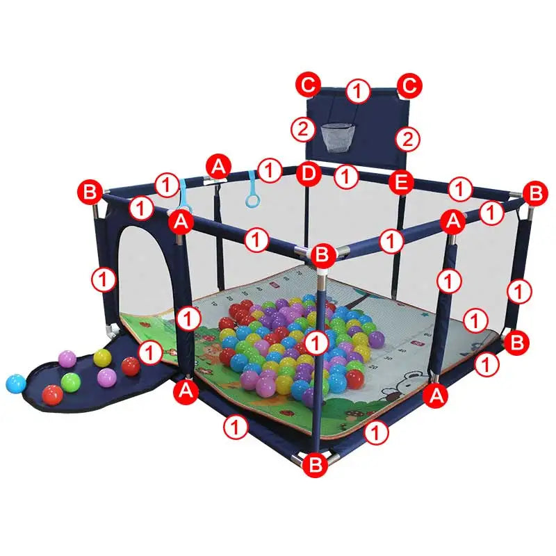 IMBABY Baby Playpen Gray Baby Activity Fence Large Baby