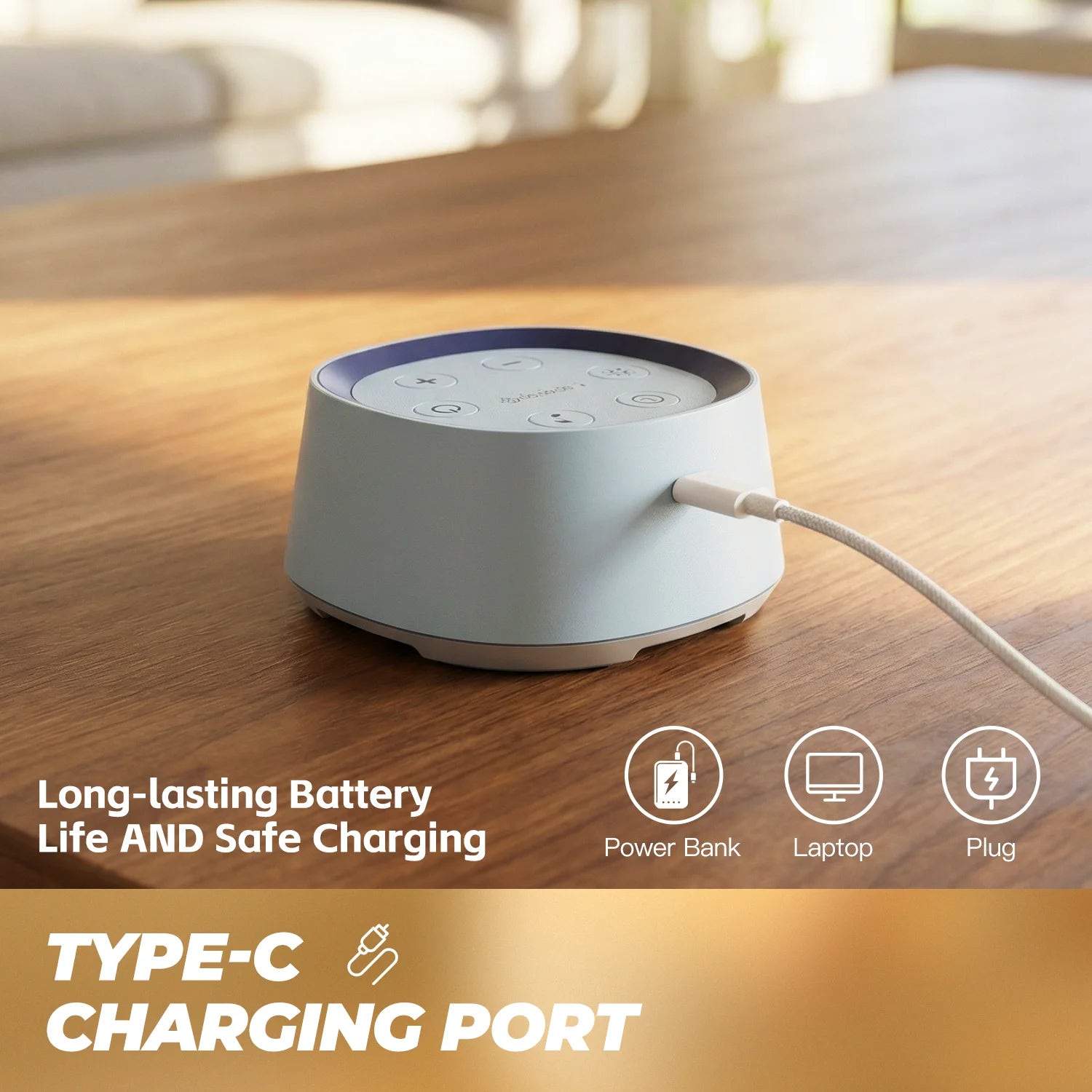 Portable White Noise Machine Adults 30 Soothing Sounds - feature close-up