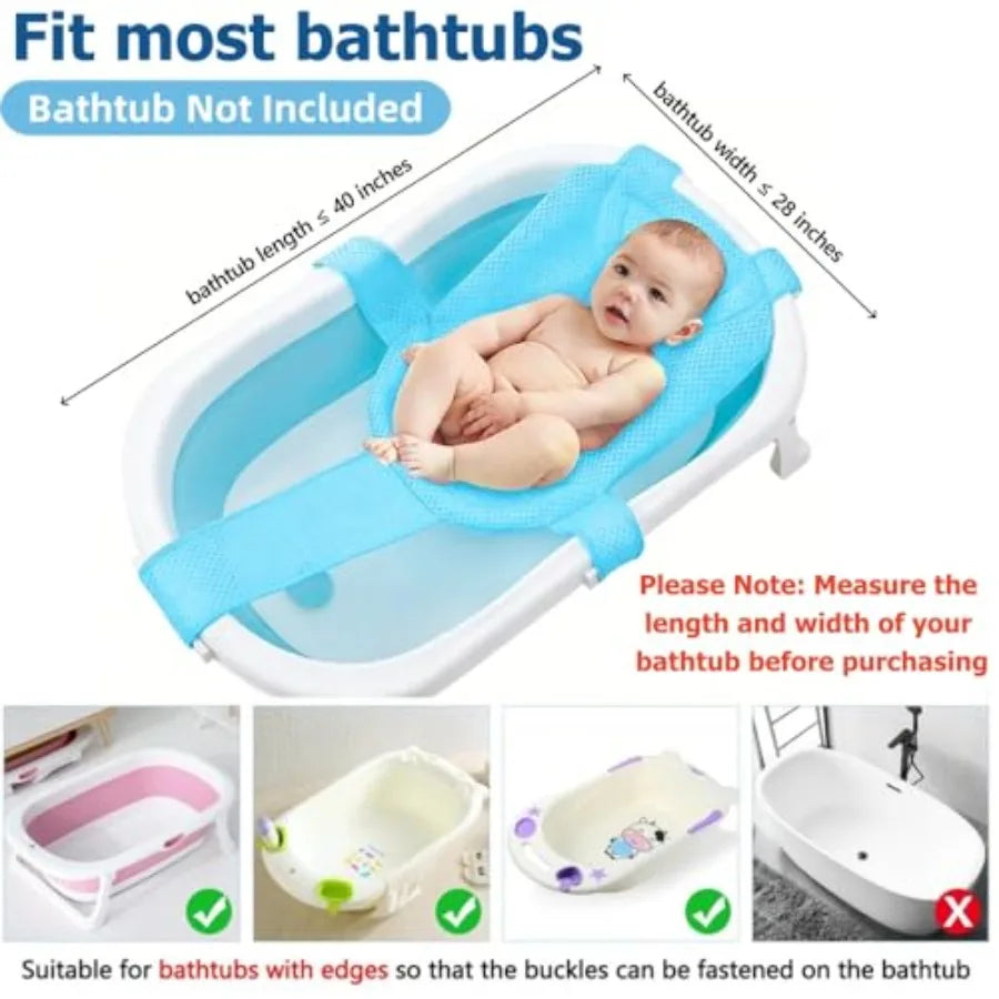 Baby Bath Support Mesh Pad Newborn Bath Tub Seat Net - side angle
