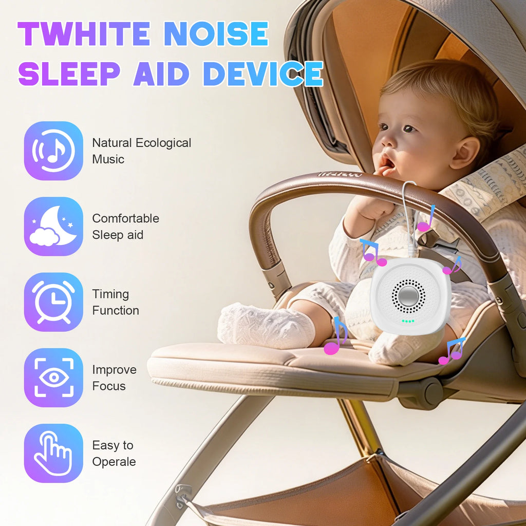 White Noise Sound Machine 10 Soothing Sounds Sleep Aid - top-down view