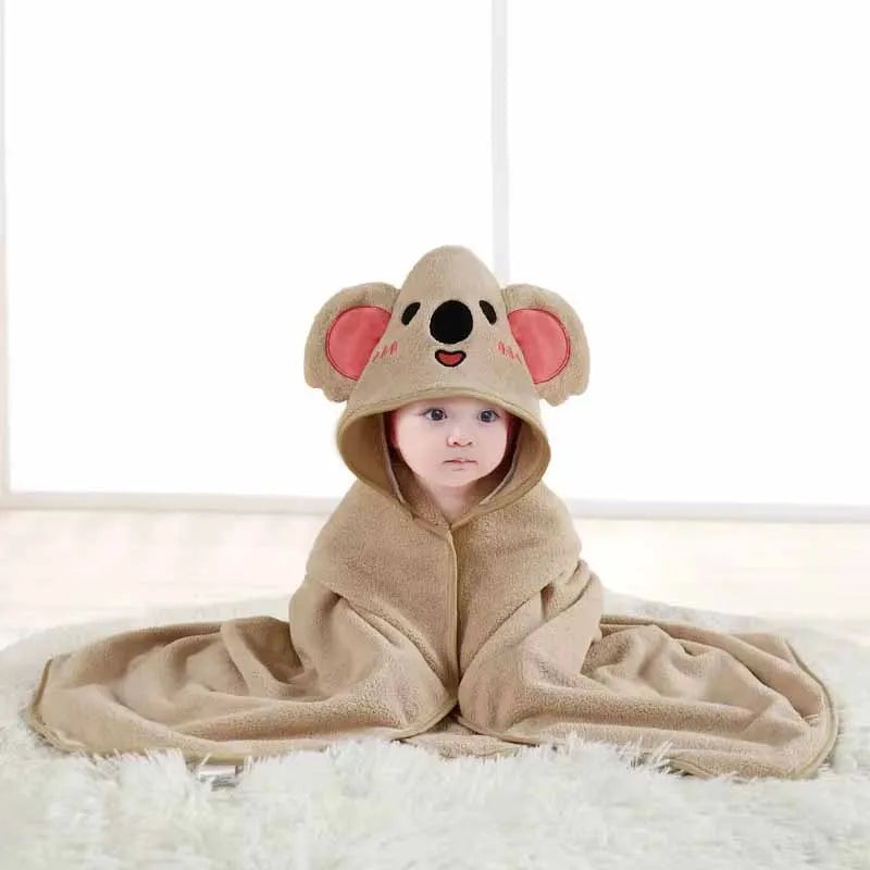 Cartoon Baby Bath Towel Infant Soft Bathrobe Hooded