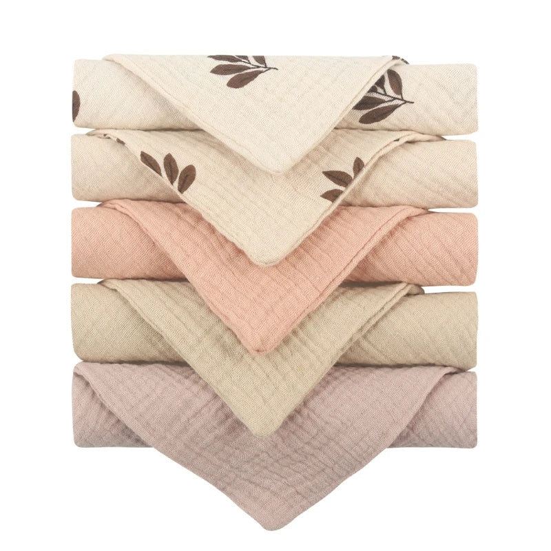 5PCS Soft Absorbent Gauze Cotton Baby Towels Wipe Face