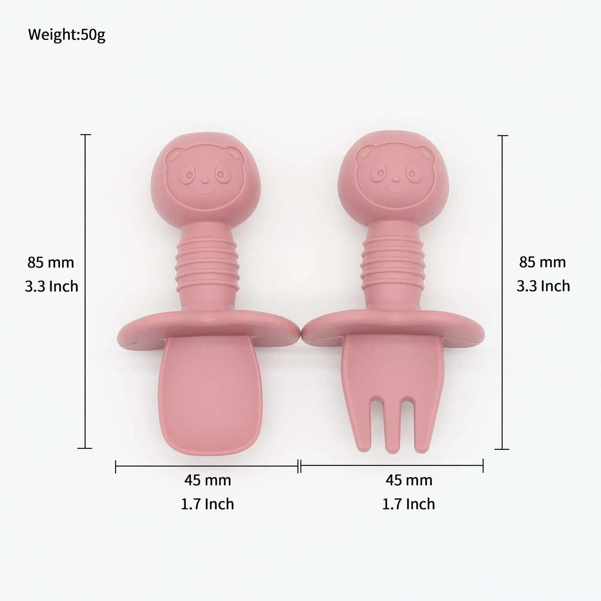 New Little Bear Pattern Baby Food Spoon Fork Short - feature close-up