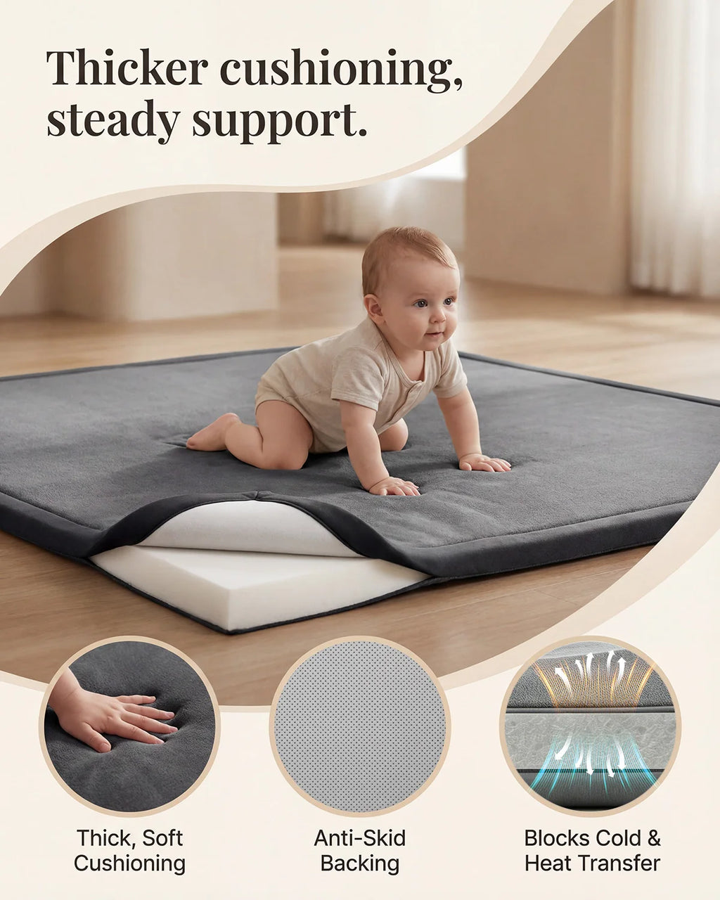 Goyuu Baby Play Mat Floor Playpen Mat 1 3 Thick - material close-up