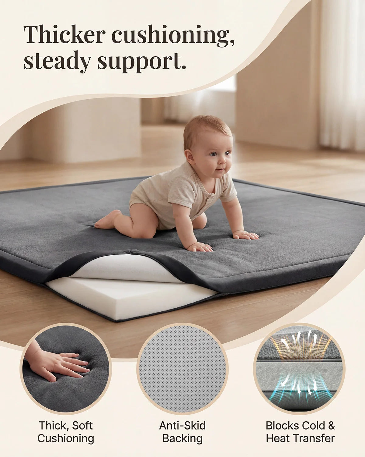 Goyuu Baby Play Mat Floor Playpen Mat 1 3 Thick - material close-up