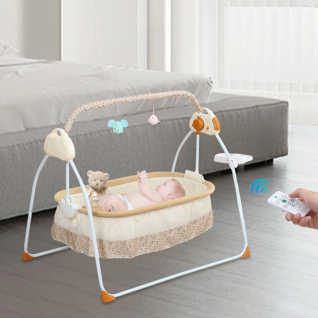 Electric Cradle Foldable Electric Baby Cradle w/ Music Dual Control - size reference