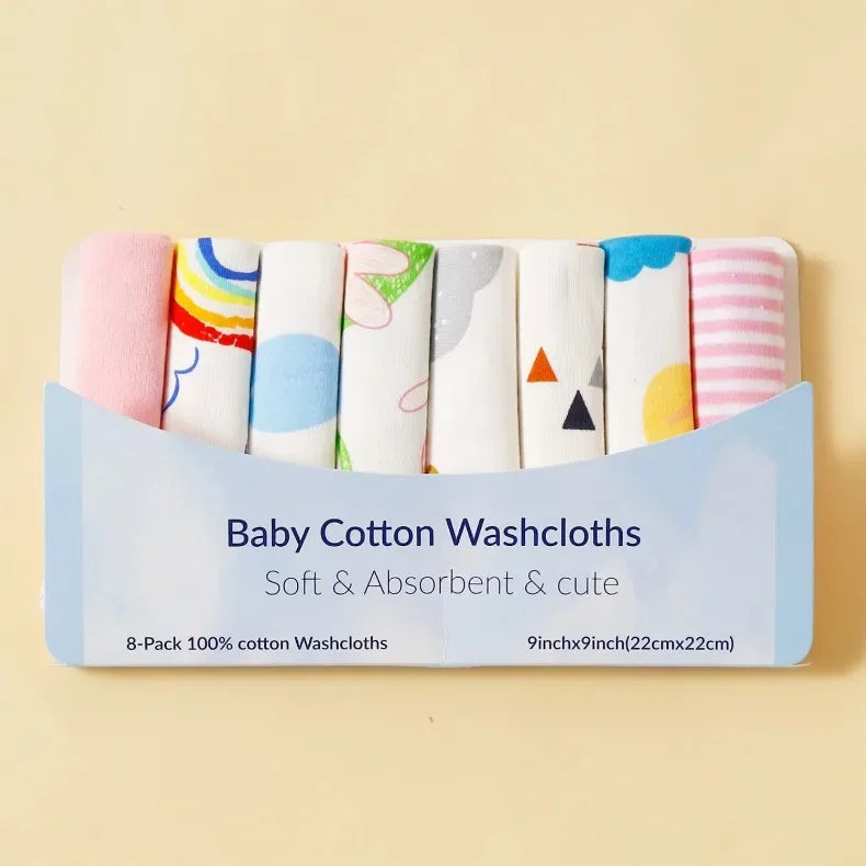 5 8 Pcs Cotton Newborn Baby Towels Set Saliva Towel