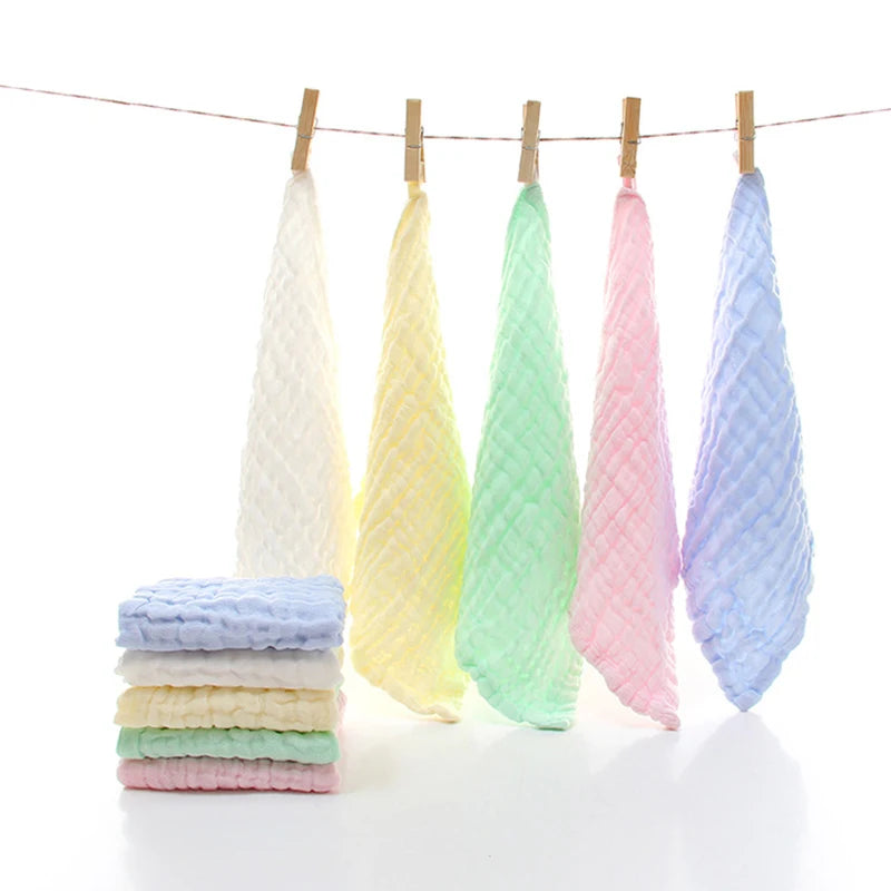 5Pcs 25x25cm Baby Towel Bath Towels Face Washcloth - packaging view