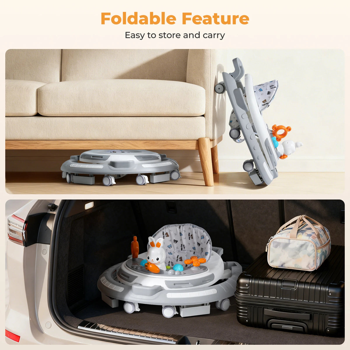 Safety-Enhanced 4-In-1 Grow-With-Me Baby Walker Play - detail view