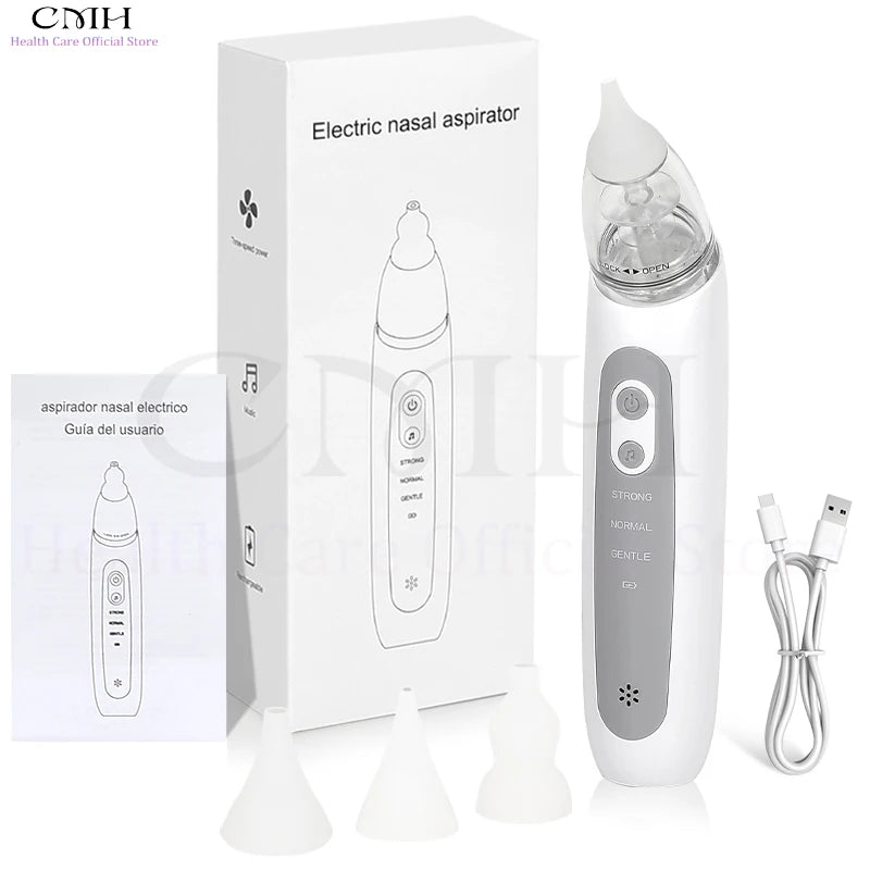 Electric Baby Nasal Aspirator 3 Suction Modes - set overview
