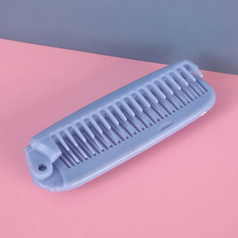 1Pc Portable Travel Hair Comb Brush Foldable Massage - top-down view