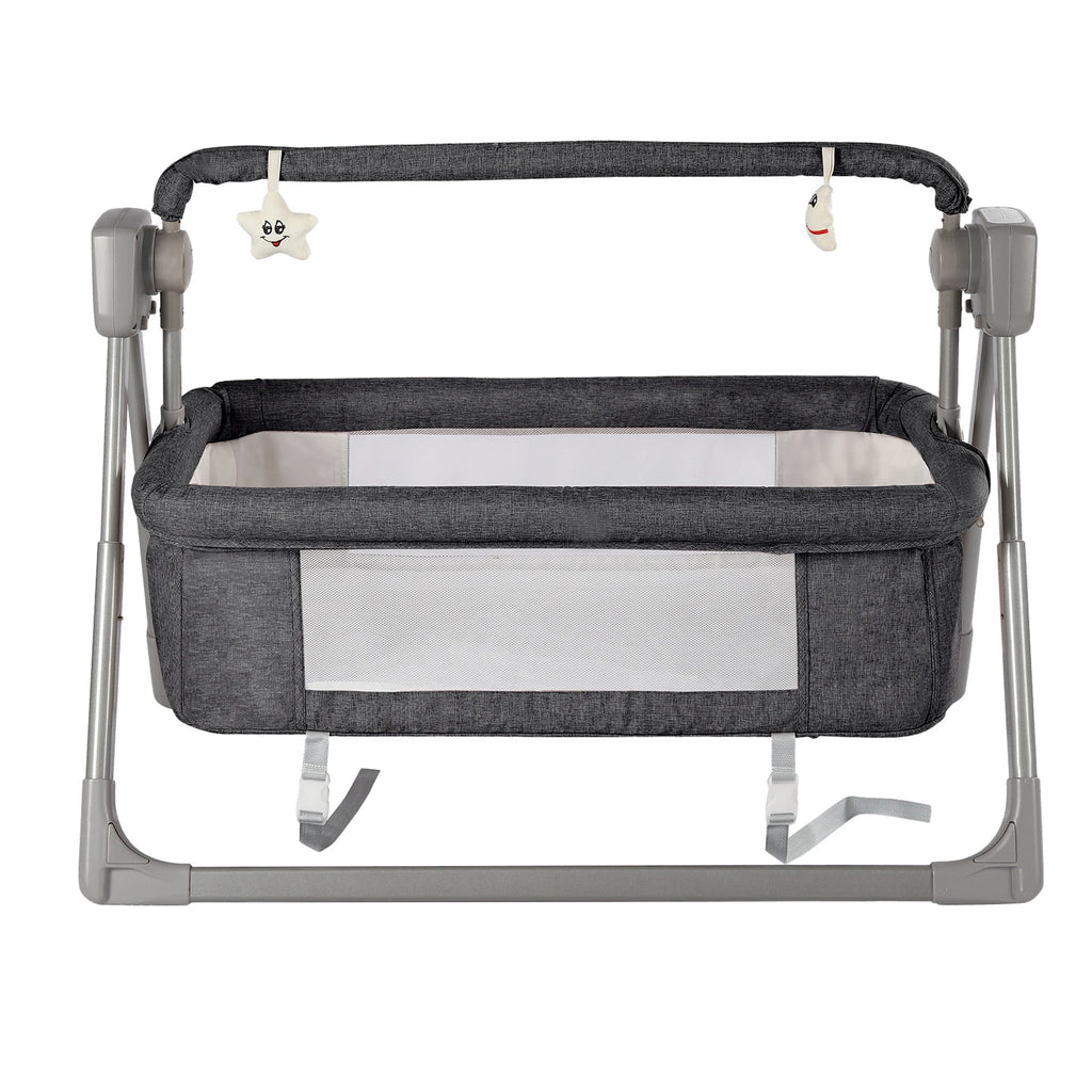 Gray/Khaki Electric Cradle Baby Swing Bed