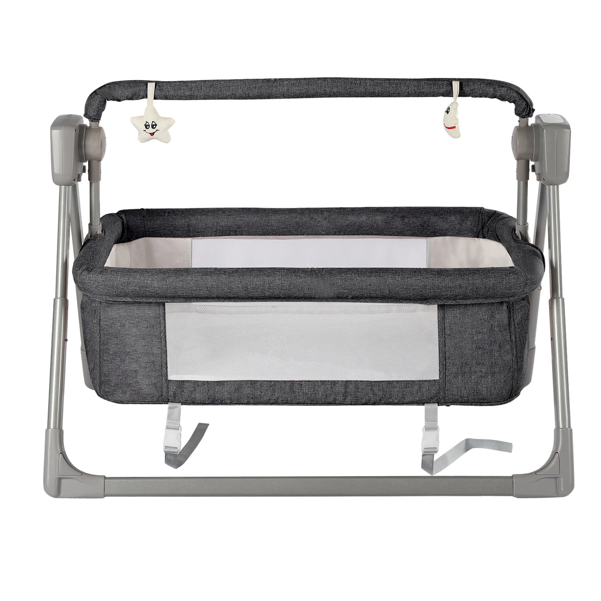 Gray/Khaki Electric Cradle Baby Swing Bed