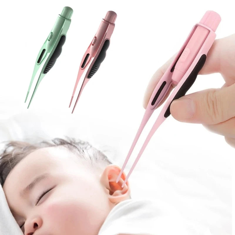 LED Ear Wax Removal Tweezers Anti-Skid Ear Pick Tool - front view