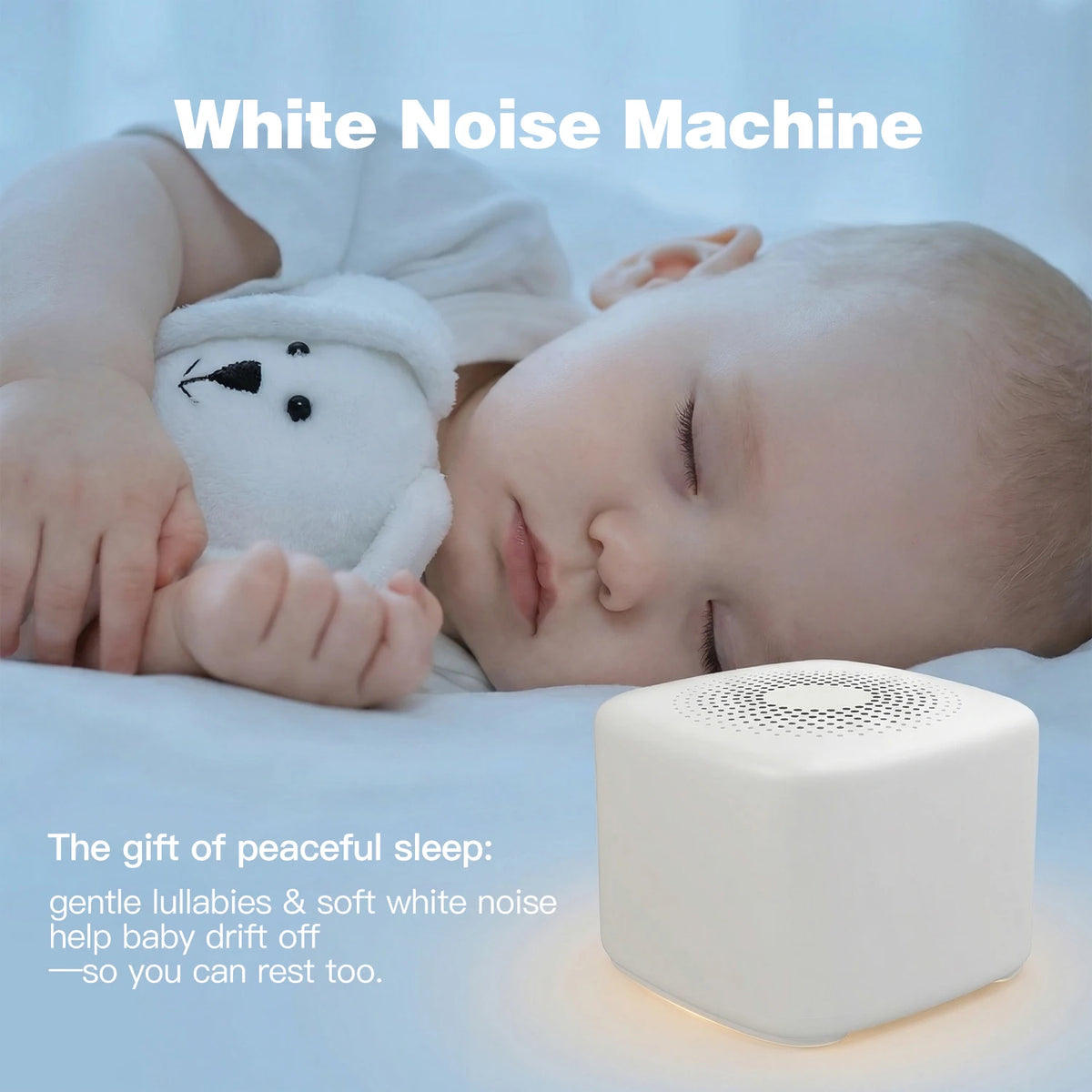 Portable Baby White Noise Machine with Cry Detection - top-down view