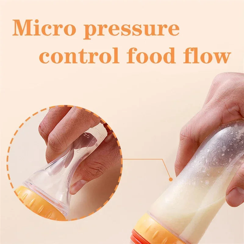 Safe Useful Silicone Baby Bottle Spoon Food Supplement - feature close-up