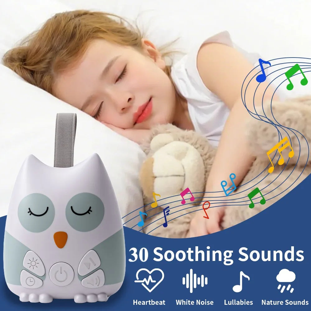 Portable Owl White Noise Machine Baby 30 Soothing - front view