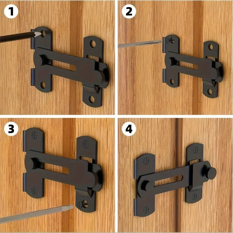 heavy duty stainless steel sliding door lock 180 - top-down view