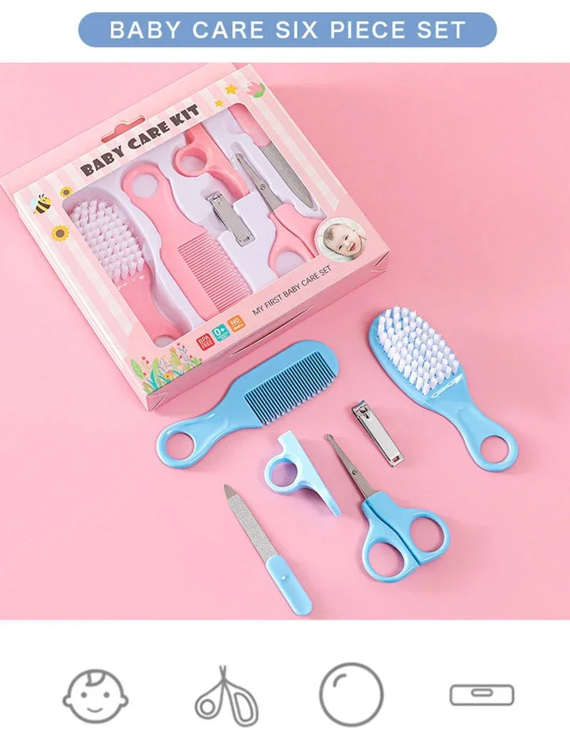 6pcs Baby Care Set Hair Comb Grooming Brush Set Nail - material close-up