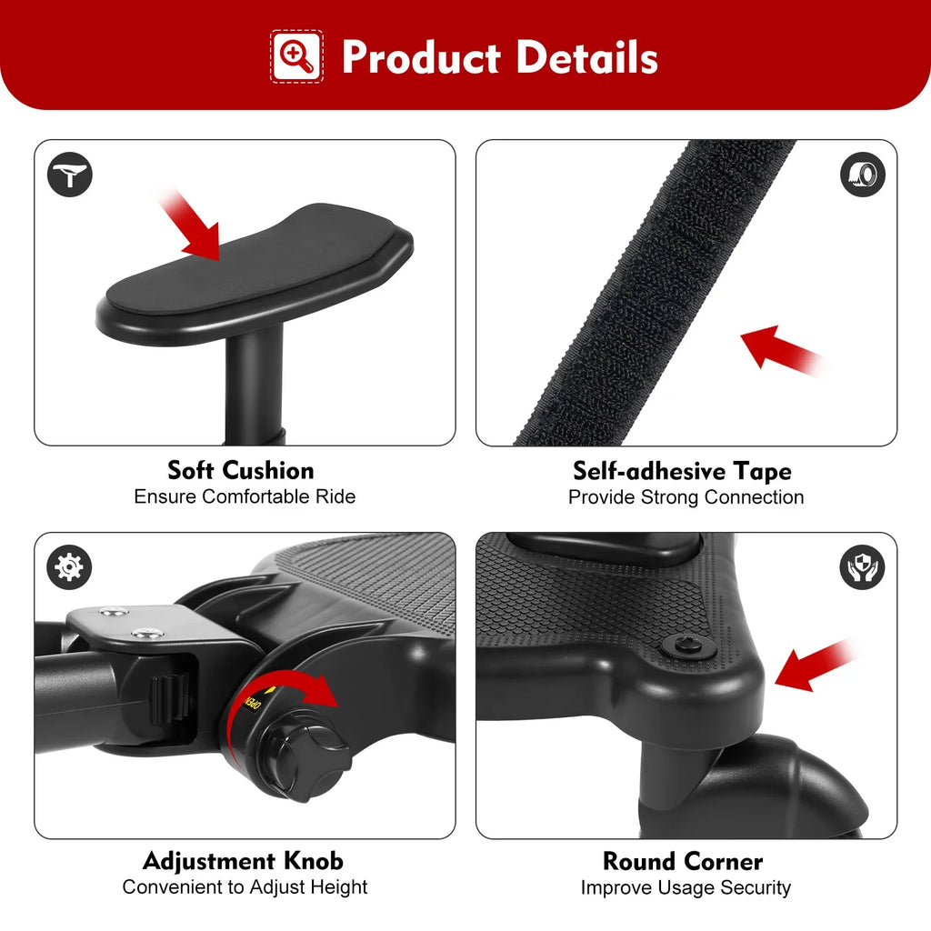 Upgraded 2-in-1 Stroller Buggy Board - side angle